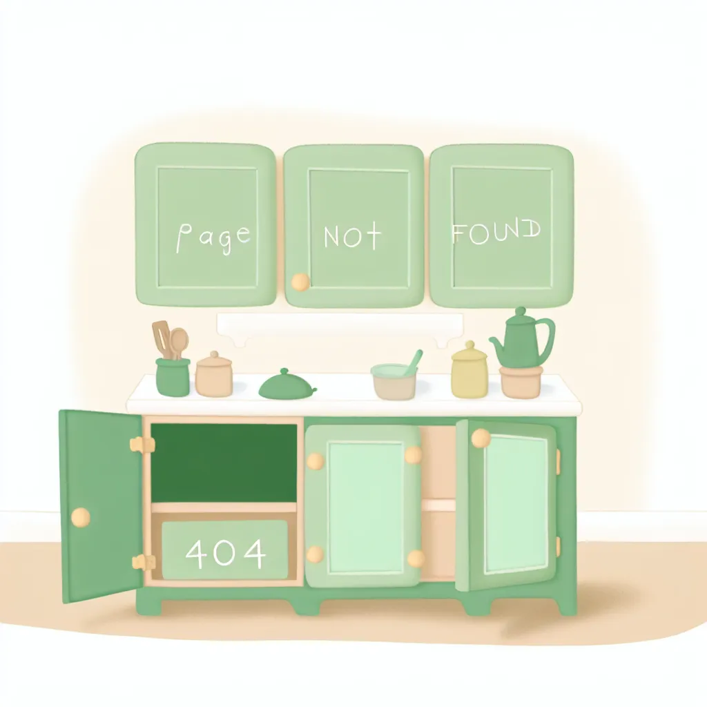 Page not found - Empty kitchen cabinet