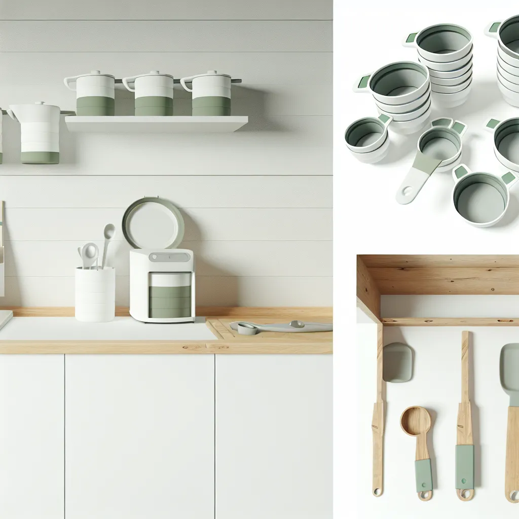 Space-saving foldable kitchen tools