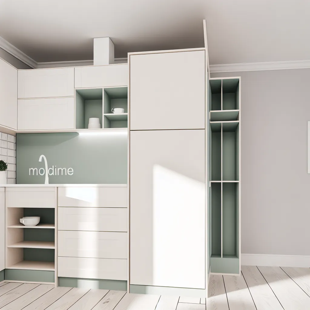 Organized efficient compact kitchen with improved workflow